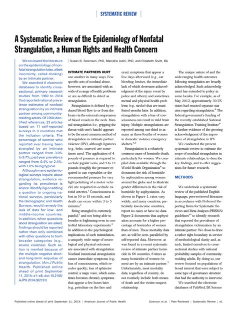 motherless strangled|A Systematic Review of the Epidemiology of Nonfatal .